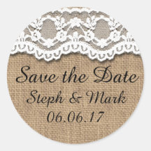 Enregistrer la date, le Burlap rustique et la dent