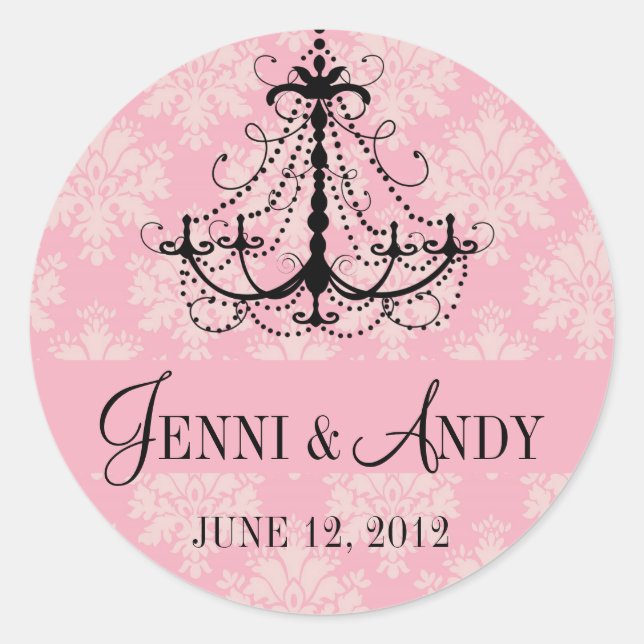 Sticker Rond Enregistrer la date Nom du lustre Mariage Sickers (Devant)