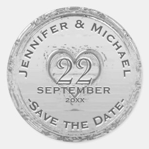Sticker Rond Enregistrer la date - Regarder l'huile d'argent Vi