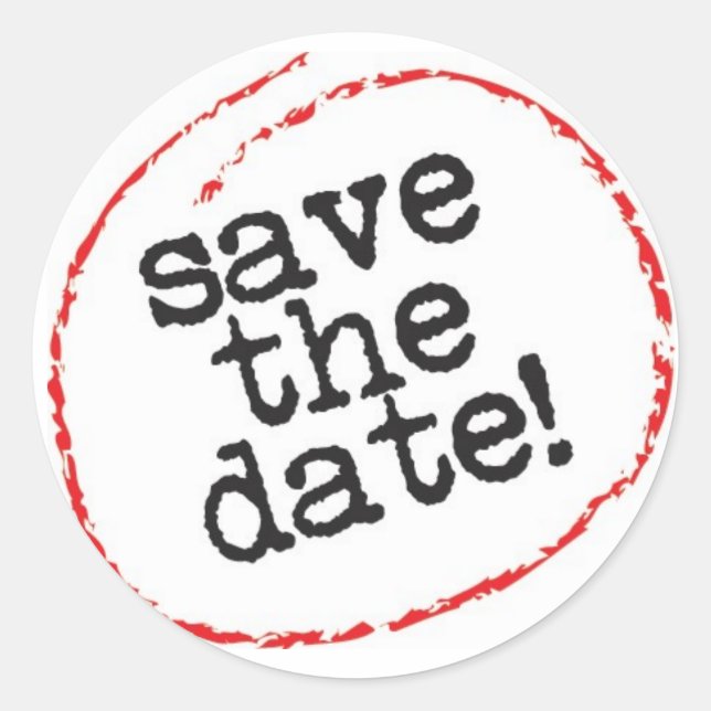 Sticker Rond Enregistrer l'autocollant Date (Devant)