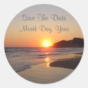 Sticker Rond Enregistrer l'autocollant Personnaliser date