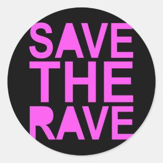 Sticker Rond ENREGISTRER LE violet RAVE