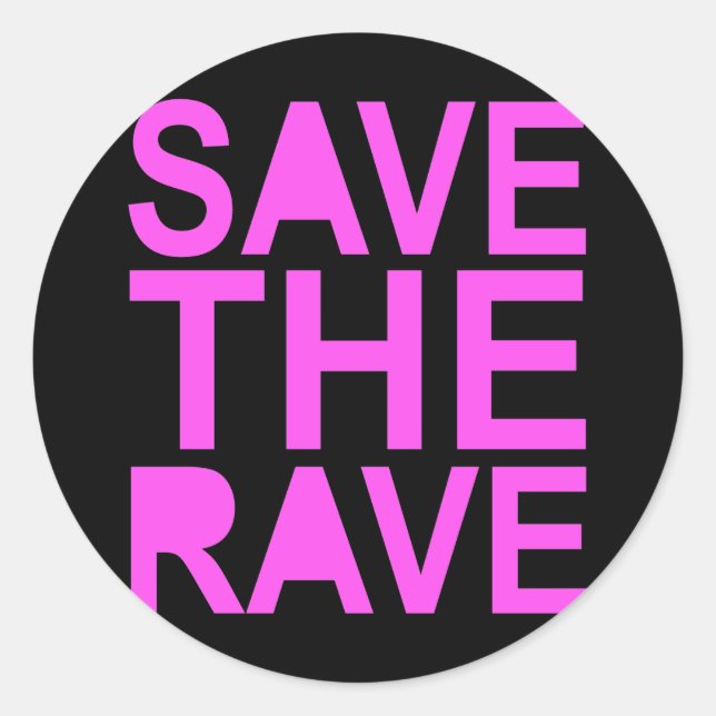 Sticker Rond ENREGISTRER LE violet RAVE (Devant)