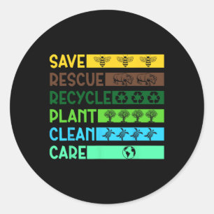 Sticker Rond Enregistrer les abeilles Secourir les animaux Recy
