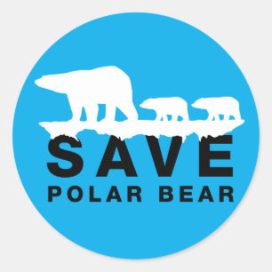 Sticker Rond Enregistrer l'ours polaire