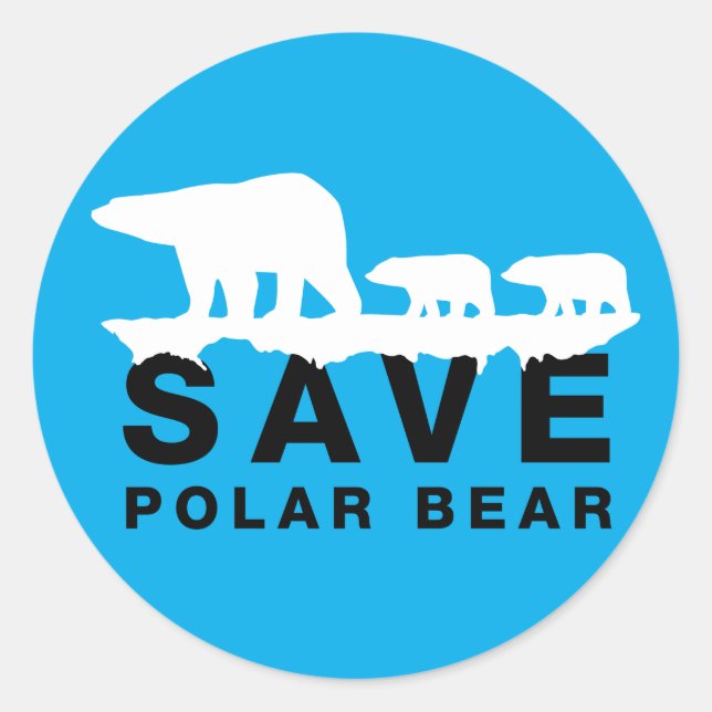 Sticker Rond Enregistrer l'ours polaire (Devant)