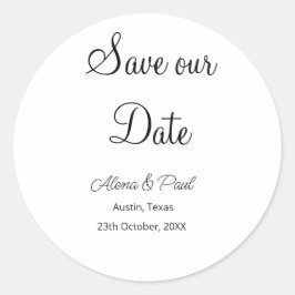 Sticker Rond Enregistrer notre date QR ajouter une photo de dat