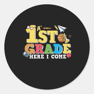 Sticker Rond Enseignant 1ère année Première année Je viens