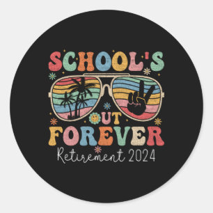 Sticker Rond Enseignant À La Retraite De L'École En 2024 Pour