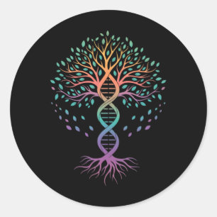 Sticker Rond Enseignant Arbre De Vie ADN, Professeur De Biologi