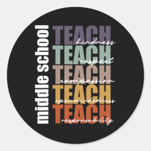 Sticker Rond Enseignant au collège de l'école secondaire Retour