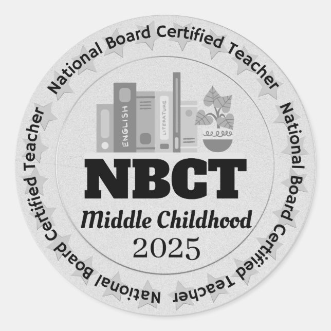 Sticker Rond Enseignant certifié NBCT pour Enfance moyenne pers (Devant)