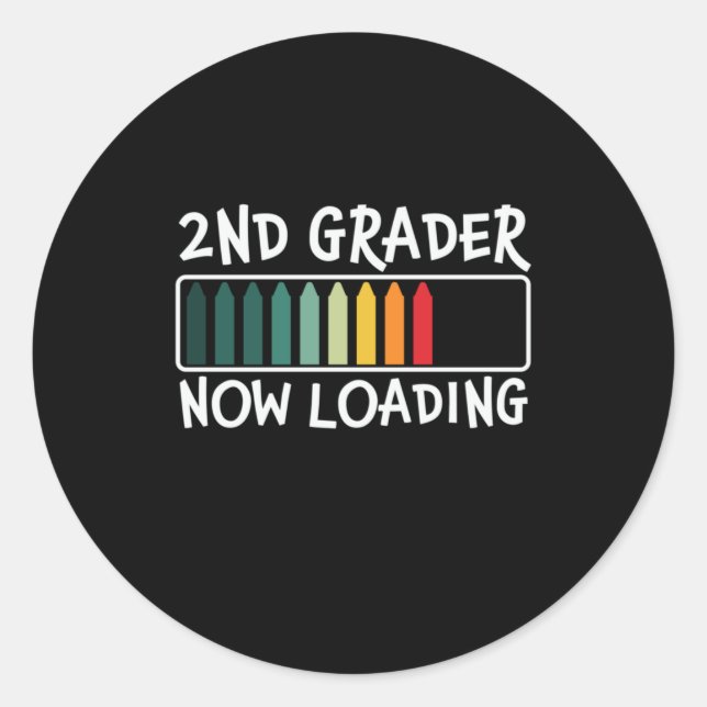 Sticker Rond Enseignant de 2e année 2e année Chargement en cour (Devant)