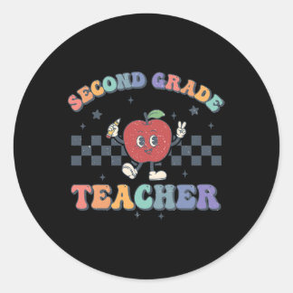 Sticker Rond Enseignant de 2e année Retour à l'équipe scolaire 