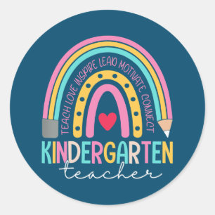 Sticker Rond Enseignant de jardin d'enfants Apprendre l'amour I