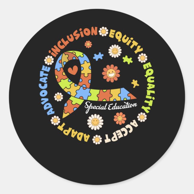 Sticker Rond Enseignant de l'éducation spéciale Inspiration Aut (Devant)