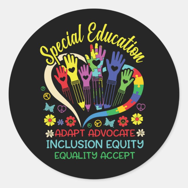 Sticker Rond Enseignant de l'enseignement spécial Inspirational (Devant)