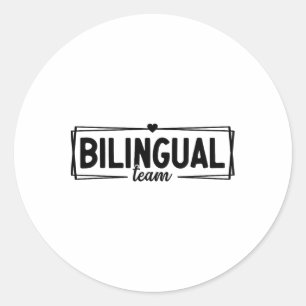Sticker Rond Enseignant d'équipe bilingue de retour à l'école p