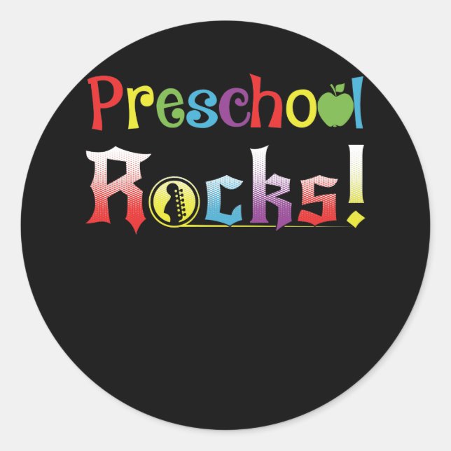 Sticker Rond Enseignant des Rocks préscolaires (Devant)