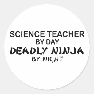 Sticker Rond Enseignant des sciences mort Ninja