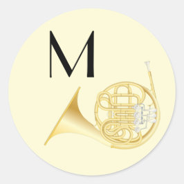 Sticker Rond Enseignant du groupe de musiciens de la Corne fran