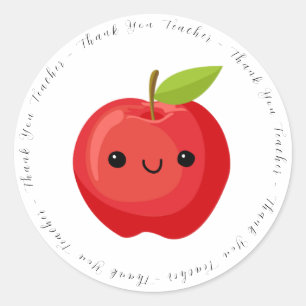 Sticker Rond Enseignant du Merci de la pomme rouge mite