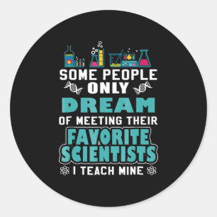 Sticker Rond Enseignant en sciences Biologie Chimie Physique