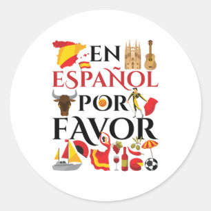 Sticker Rond Enseignant Espagnol En Espanol Por Favoriser