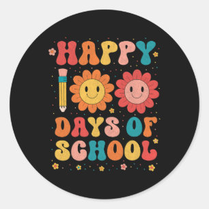 Sticker Rond Enseignant Étudiant 100ème Jour De L'École Joyeux