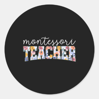 Sticker Rond Enseignant instructeur d'éducation Montessori Flor