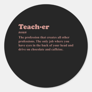 Sticker Rond ENSEIGNANT NOUN Enseignant Dit Funny Favori