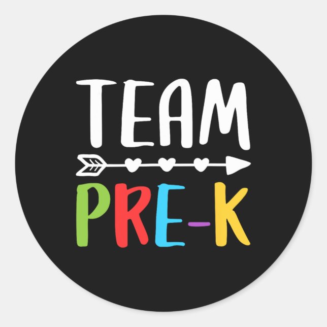 Sticker Rond Enseignant Pré-k Retour À L'École (Devant)