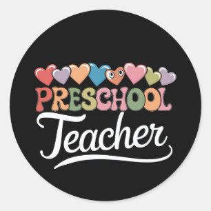 Sticker Rond Enseignant Préscolaire Premier Jour Super Retour À