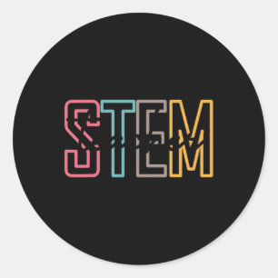 Sticker Rond Enseignant Stem Science Technicien Enseignant Reto