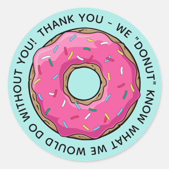Sticker Rond Enseignants en Merci DONUT (Devant)