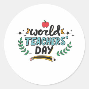 Sticker Rond enseignants jour monde enseignants jour 2023 Stick