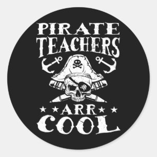 Sticker Rond Enseignants Pirates Arr Cool - Halloween Enseigner