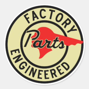 Sticker Rond Enseigne vintage de pièces conçues par Pontiac Fac