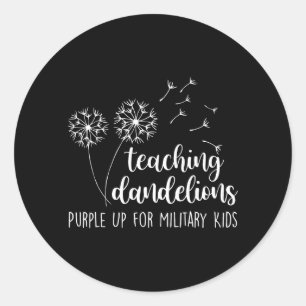 Sticker Rond Enseigner au Pissenlit Violet pour les enfants de