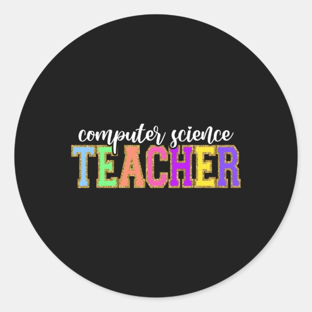 Sticker Rond Enseigner l'informatique Enseignant en sciences du (Devant)