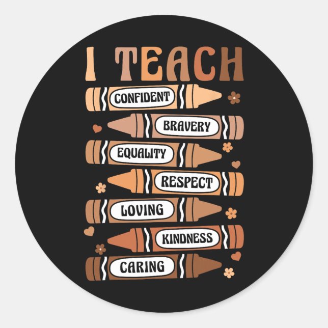 Sticker Rond Enseigner Melanin Afro Africain Noir Histoire Mois (Devant)