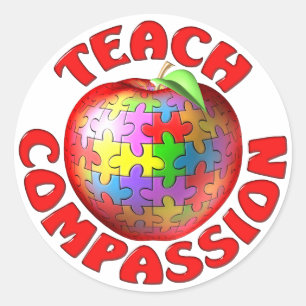 Sticker Rond Enseignez la compassion