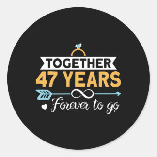 Sticker Rond Ensemble 47 Ans Pour Toujours Aller 47E Mariage An