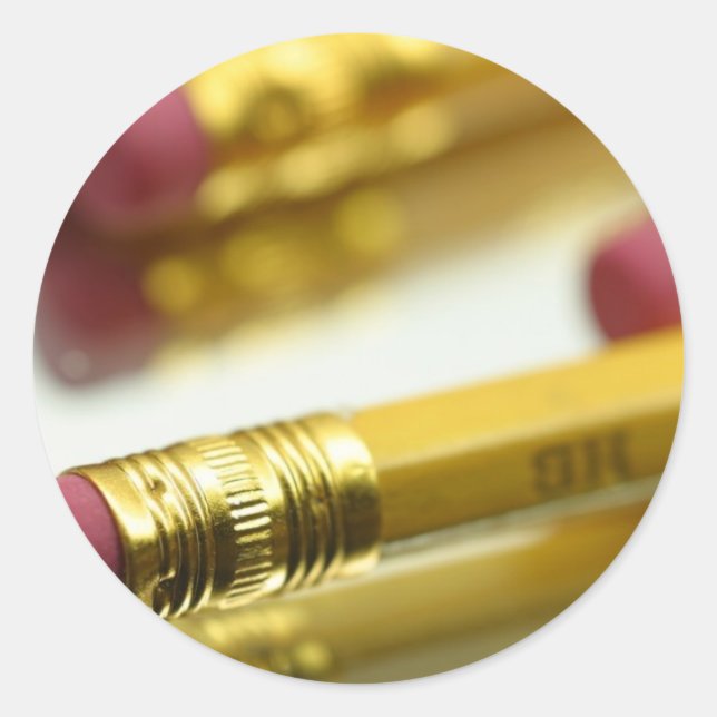 Sticker Rond Ensemble De Crayons (Devant)