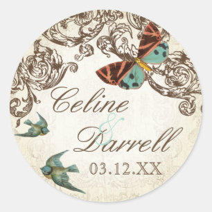 Sticker Rond Ensemble Mariage Botanica - Crème Tan