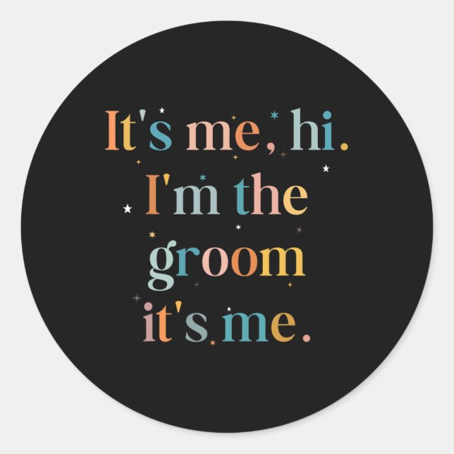 Sticker Rond Enterrement de vie de garçon amusant pour hommes C (Devant)