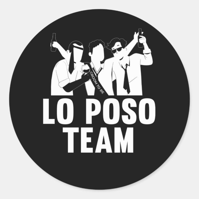 Sticker Rond Enterrement de vie de garçon espagnol Lo Sposo Tea (Devant)