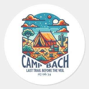 Sticker Rond enterrement de vie de jeune fille camping