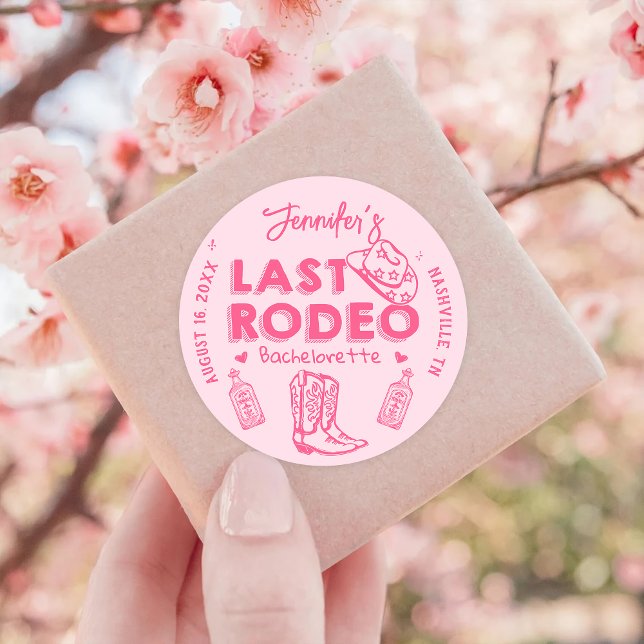 Sticker Rond Enterrement de vie de jeune fille Cowgirl Rose Der (Créateur téléchargé)
