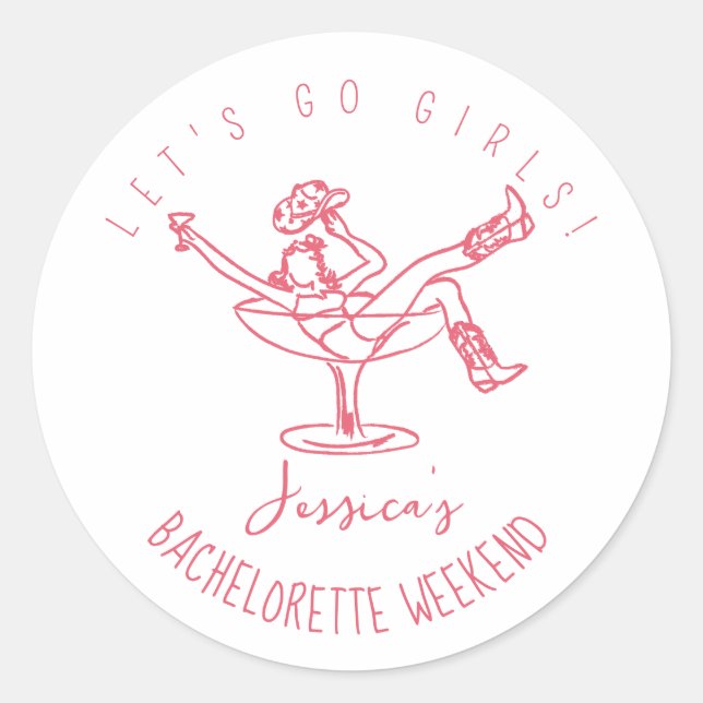 Sticker Rond Enterrement de vie de jeune fille dernier rodéo gr (Devant)